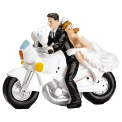 Bröllopsfigur Nygift på Motorcykel