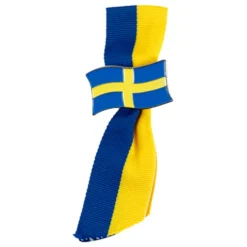 Brosch med Band Svenska Flaggan