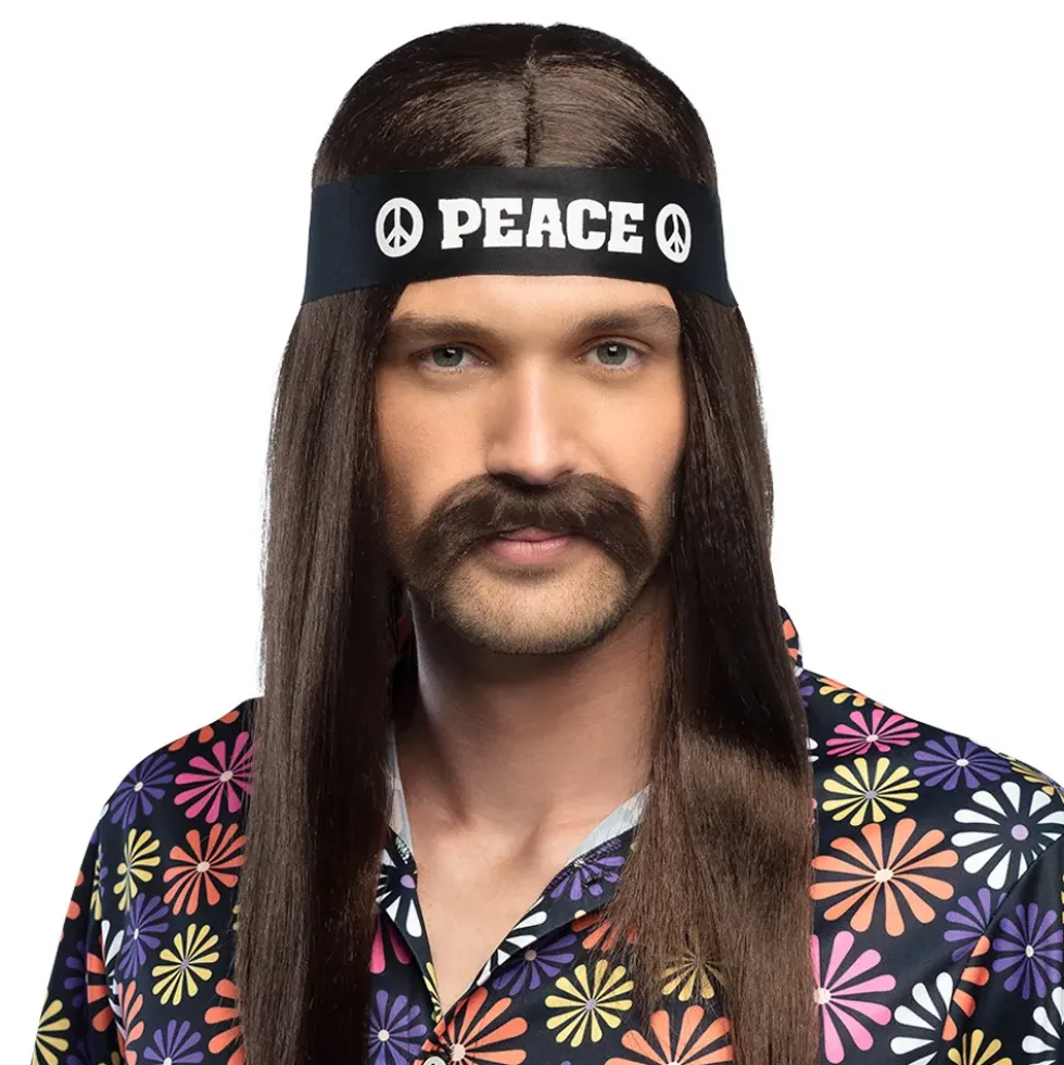 Brun Hippie Mustasch