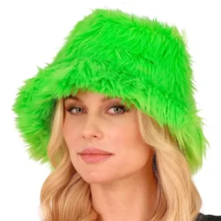 Bucket Hat Fluffig Neongrön