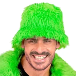 Bucket Hat Fluffig Neongrön