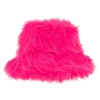 Bucket Hat Fluffig Neonrosa