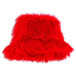 Bucket Hat Fluffig Röd