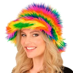 Bucket Hat Fluffig Regnbåge