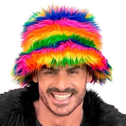 Bucket Hat Fluffig Regnbåge
