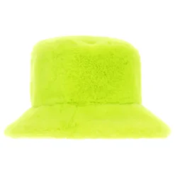 Bucket Hat i Fuskpäls Grön