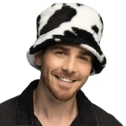 Bucket Hat i Fuskpäls Komönstrad
