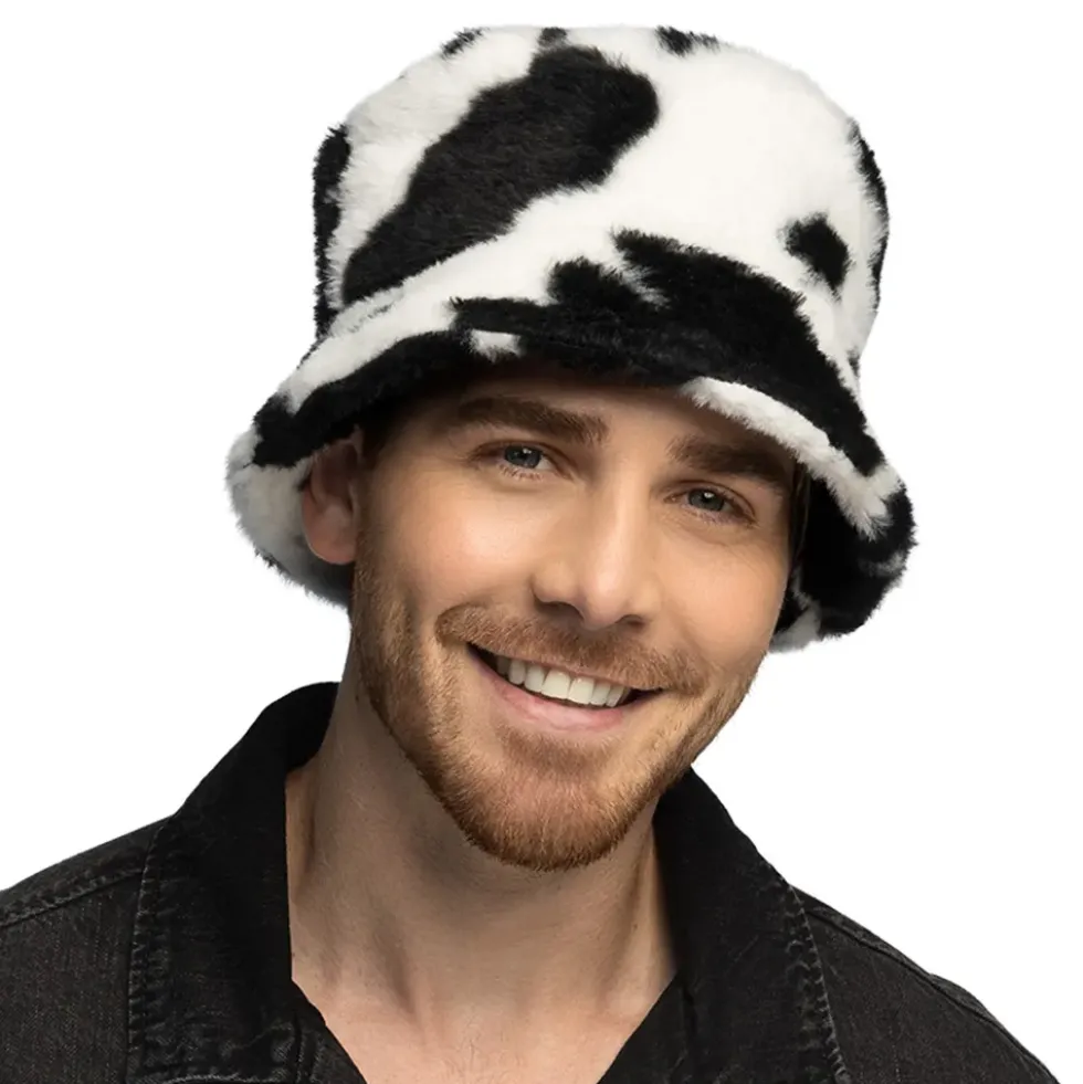 Bucket Hat i Fuskpäls Komönstrad