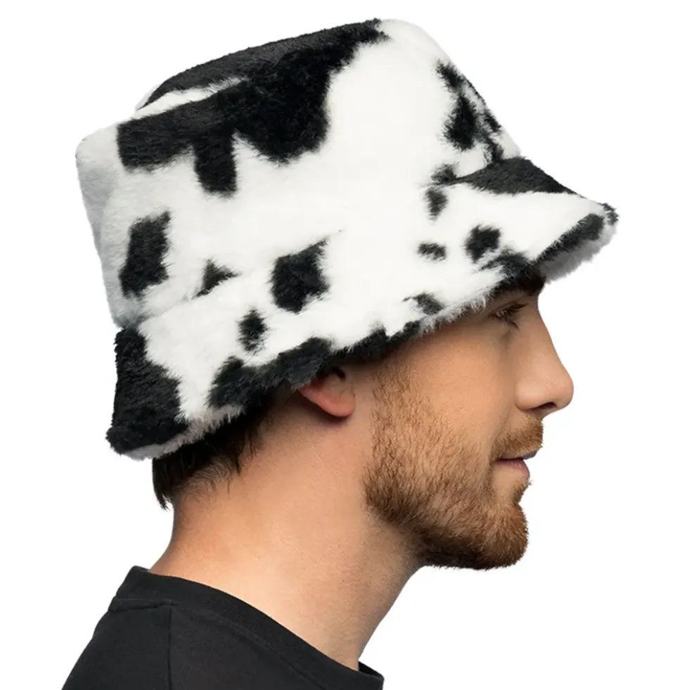 Bucket Hat i Fuskpäls Komönstrad