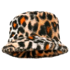 Bucket Hat i Fuskpäls Leopard