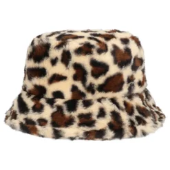Bucket Hat i Fuskpäls Leopard