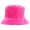 Bucket Hat i Fuskpäls Rosa