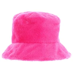 Bucket Hat i Fuskpäls Rosa
