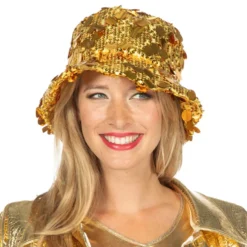 Bucket Hat Paljetter Guld