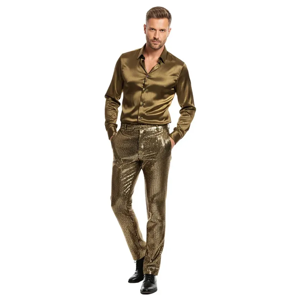 Byxor Herr Guld Metallic