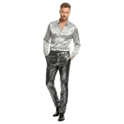 Byxor Herr Silver Metallic