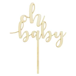 Cake Topper Oh Baby Trä