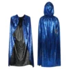 Cape med Huva Blå Shimmer