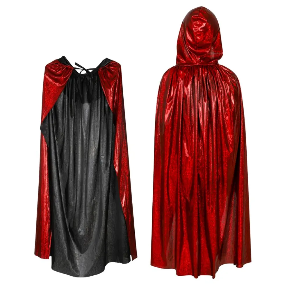 Cape med Huva Röd Shimmer