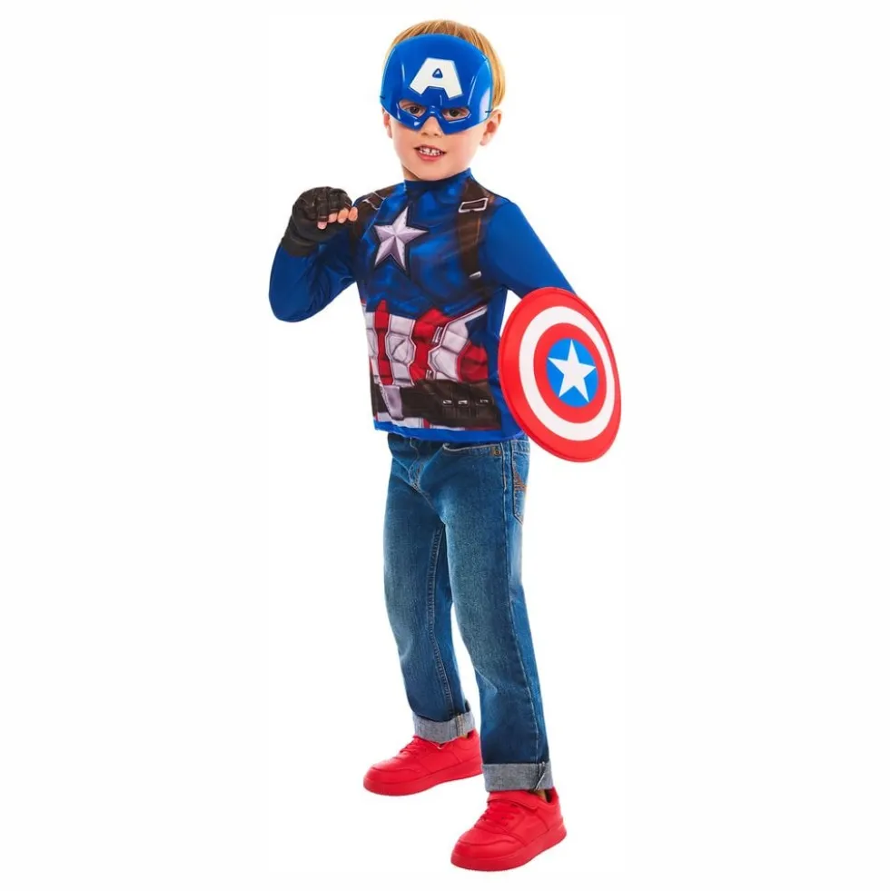 Captain America Maskeradkit för Barn Presentbox