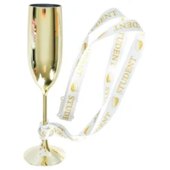 Champagneglas Student Guld med Band