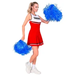 Cheerleader Klänning Röd Maskeraddräkt