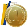 Chokladmedalj med Blå/Gult Band