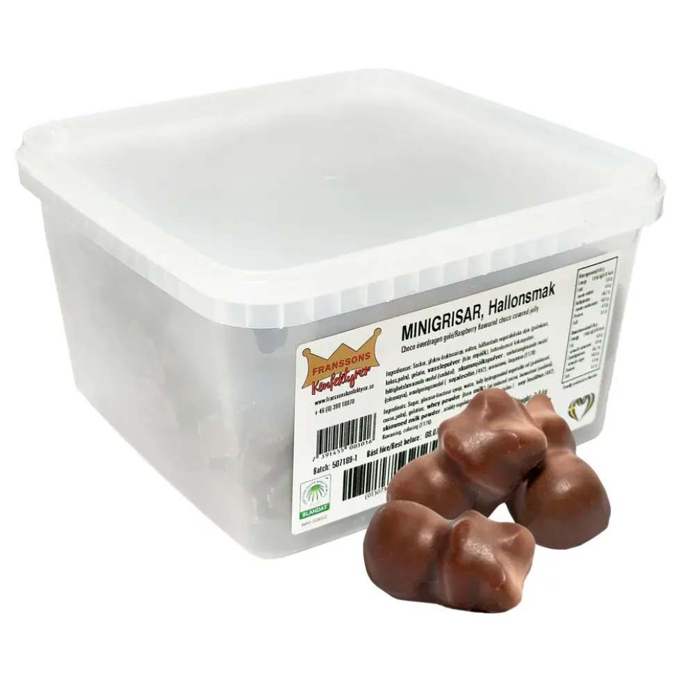 Choklad Minigrisar Hallon Storpack