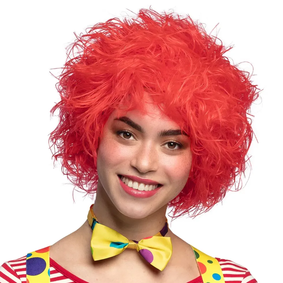 Clownperuk Röd Frizzy