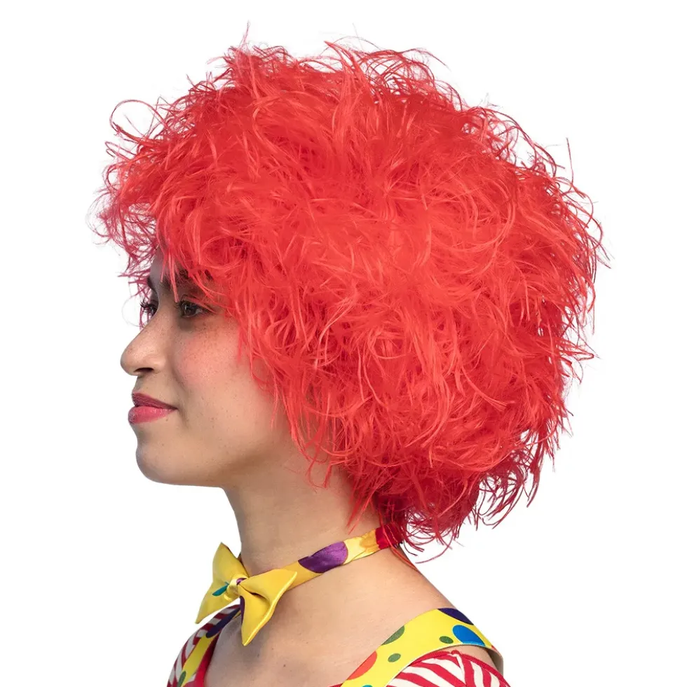 Clownperuk Röd Frizzy
