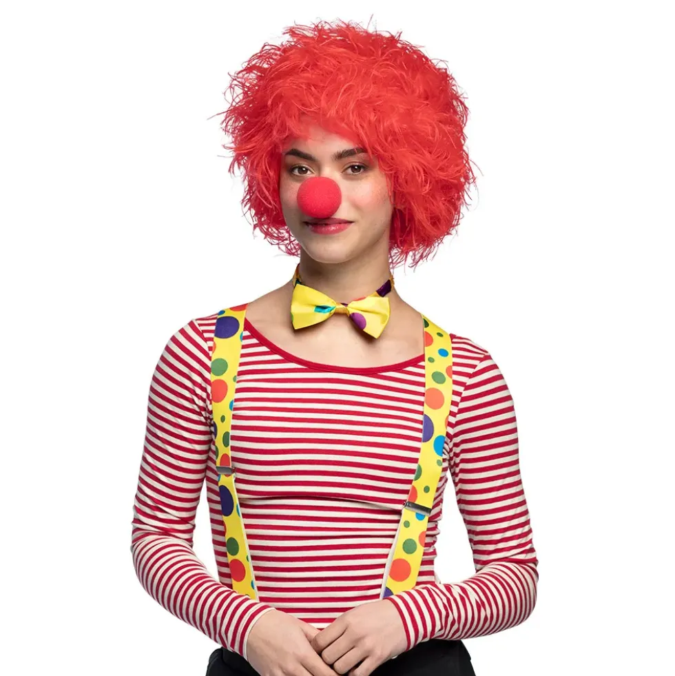 Clownperuk Röd Frizzy