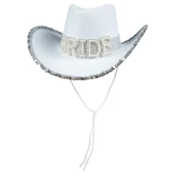Cowboyhatt Bride Vit med Strass