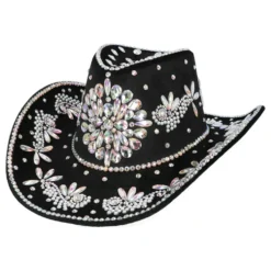 Cowboyhatt Crystal Svart