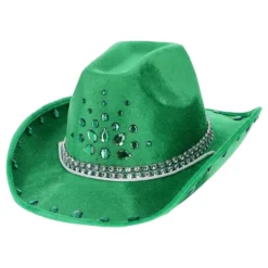 Cowboyhatt Grön med Stenar