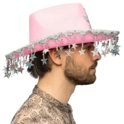 Cowboyhatt med Glitterstjärnor Rosa