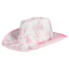 Cowboyhatt med Komönster Rosa/Vit