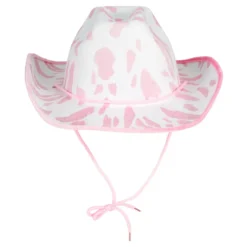 Cowboyhatt med Komönster Rosa/Vit