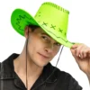 Cowboyhatt med Sömmar Neongrön