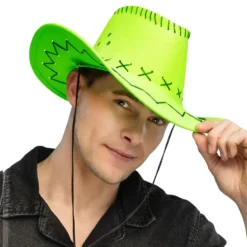 Cowboyhatt med Sömmar Neongrön