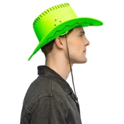 Cowboyhatt med Sömmar Neongrön