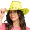 Cowboyhatt med Sömmar Neongul