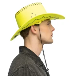 Cowboyhatt med Sömmar Neongul