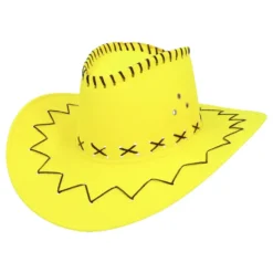 Cowboyhatt med Sömmar Neongul