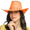 Cowboyhatt med Sömmar Neonorange