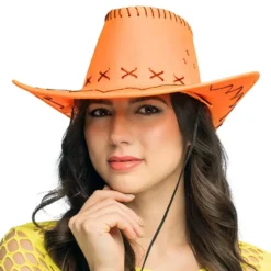 Cowboyhatt med Sömmar Neonorange