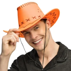 Cowboyhatt med Sömmar Neonorange