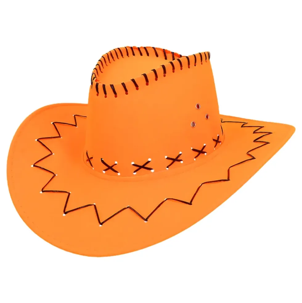 Cowboyhatt med Sömmar Neonorange