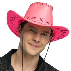 Cowboyhatt med Sömmar Neonrosa