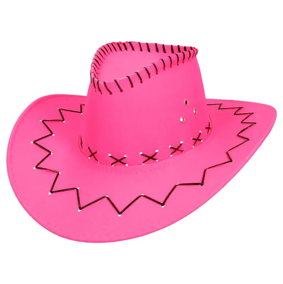 Cowboyhatt med Sömmar Neonrosa