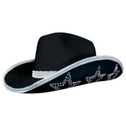 Cowboyhatt med Strass Stjärnor Svart